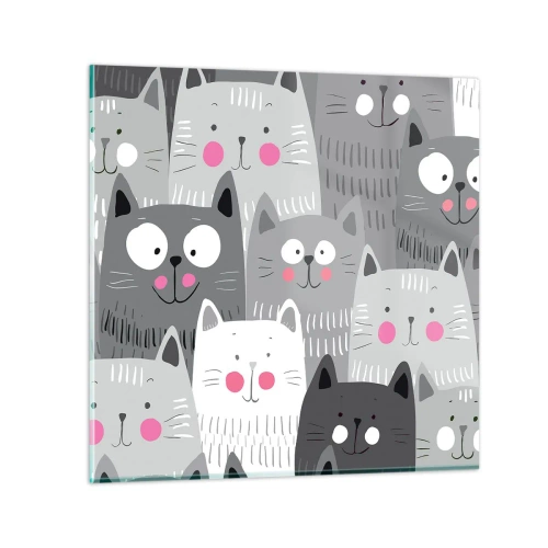 Schilderen op glas - De wereld van de kat - 60x60 cm