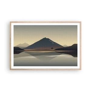 Een poster in een licht eiken lijst - Spiegelreflectie - 91x61 cm