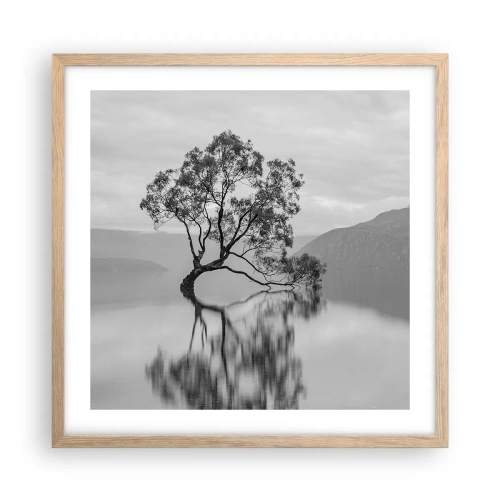 Een poster in een licht eiken lijst - Er is zo'n land - 50x50 cm