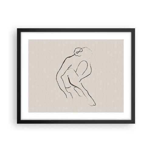 Poster in een zwarte lijst - Intieme schets - 50x40 cm