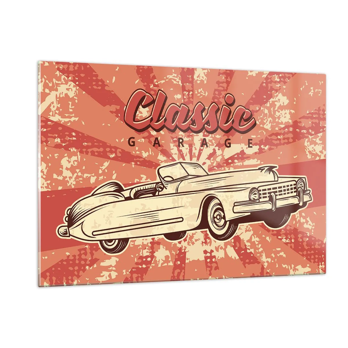 Schilderen op glas - En op de radio, Elvis - 120x80 cm