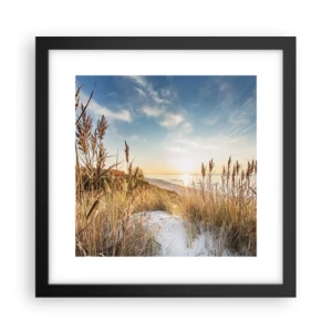 Poster in een zwarte lijst - Noord strand - 30x30 cm