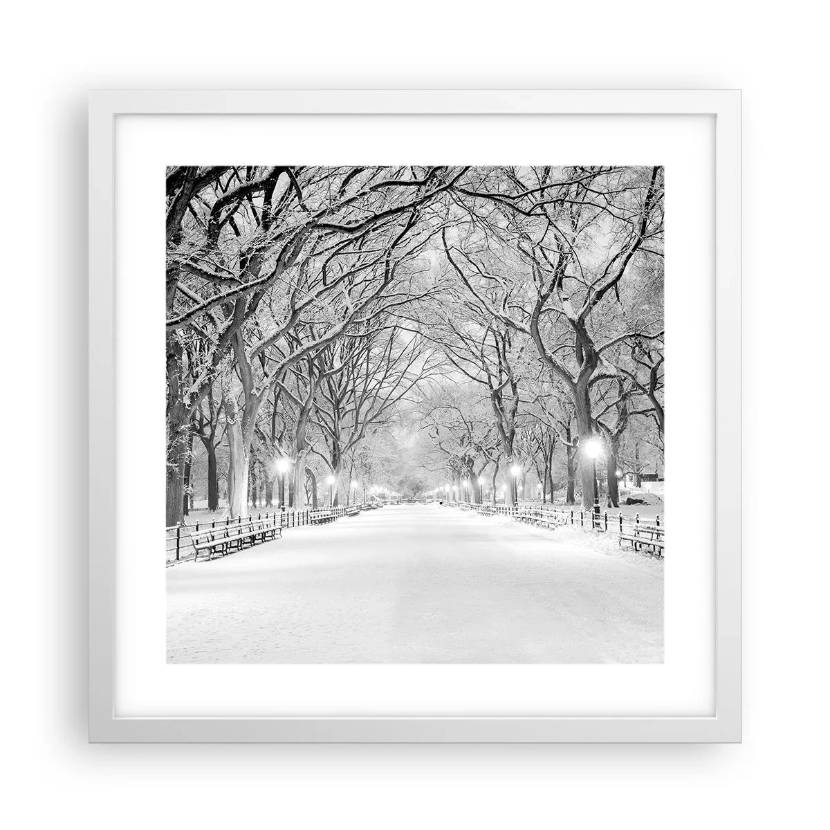Poster in een witte lijst - Vier seizoenen - winter - 40x40 cm