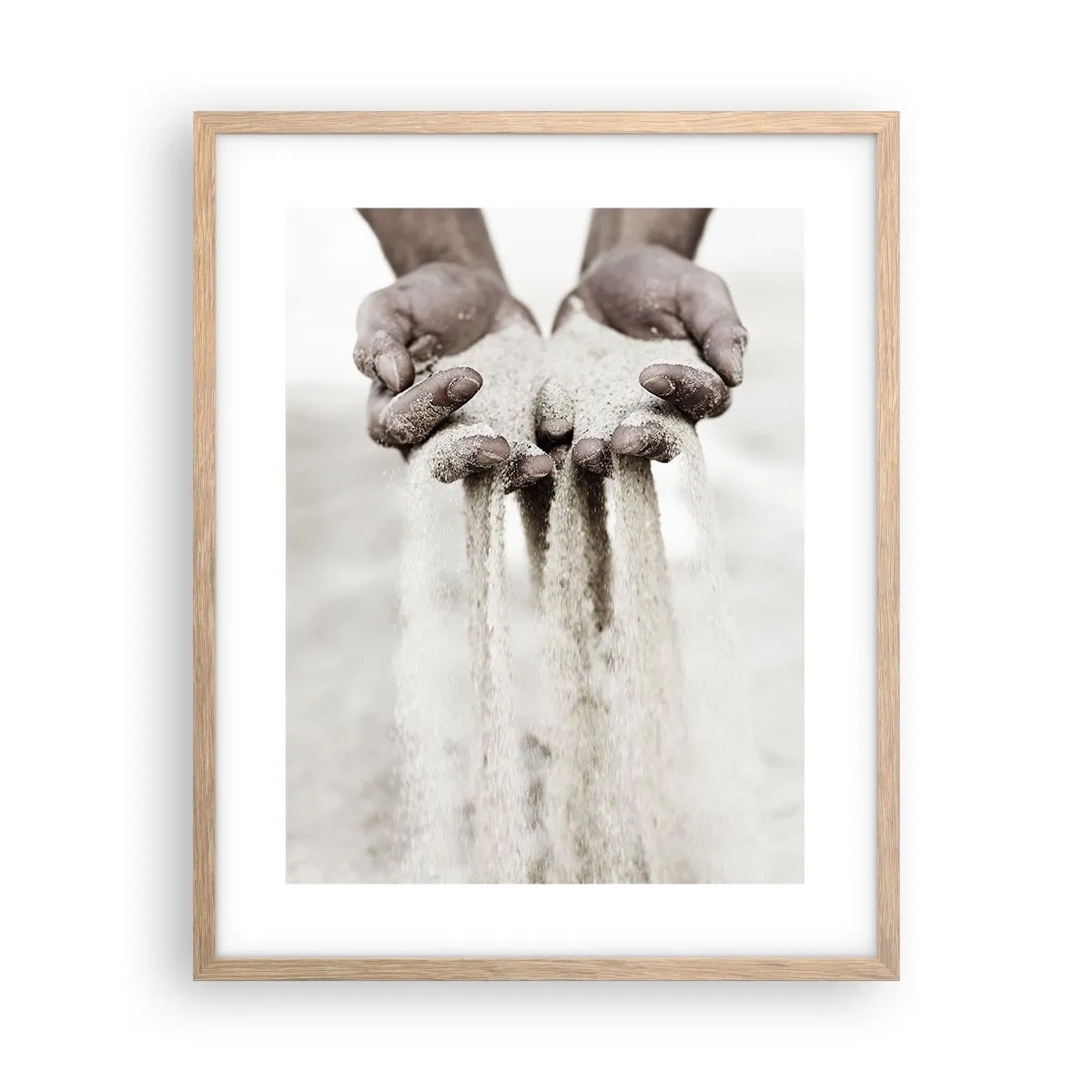 Een poster in een licht eiken lijst - Met deze handen… - 40x50 cm