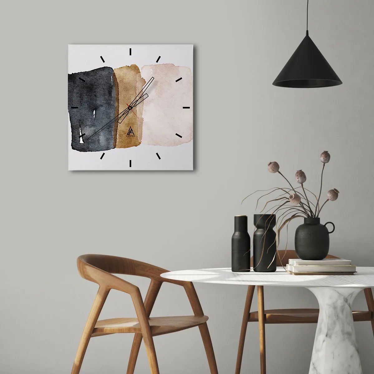 Wandklok - Klok - De samenstelling van de kleuren van de aarde - 40x40 cm