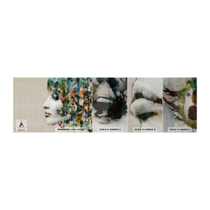Fotobehang Monster Premium Sand - Ze kwam uit het grijs - Het gezicht van de vrouw, Abstractie, Grafisch - 100x30 cm