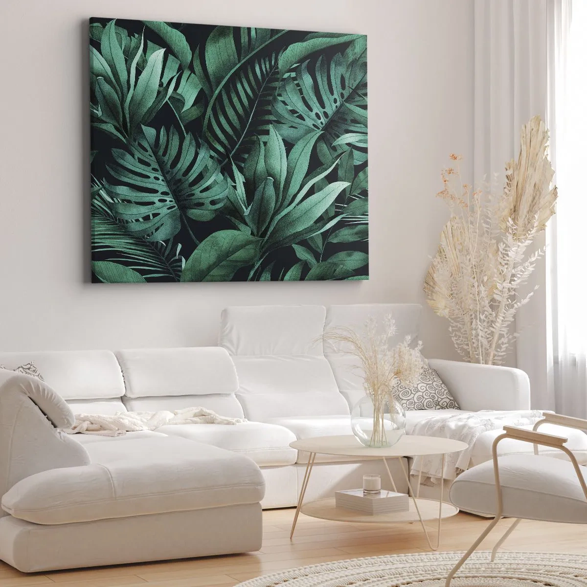 Schilderen op canvas - De diepte van tropisch groen - 100x70 cm