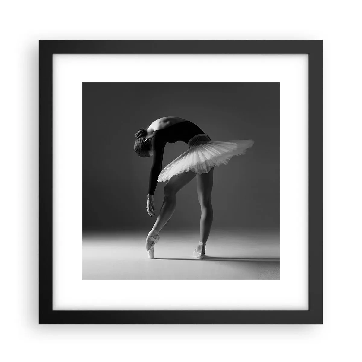 Poster in een zwarte lijst - Bella ballerina - 30x30 cm