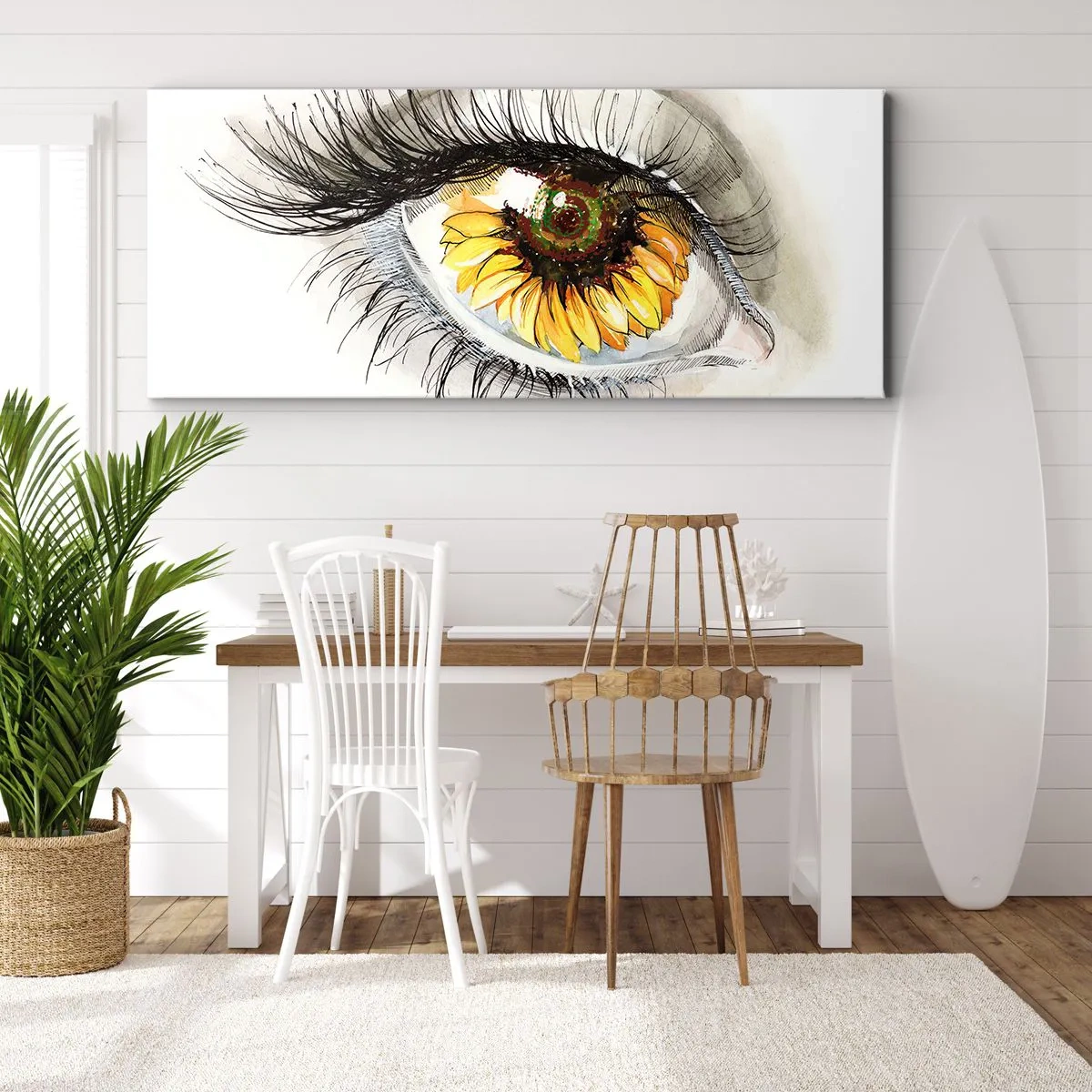 Schilderen op canvas - Een look zo warm als de zomer - 100x40 cm