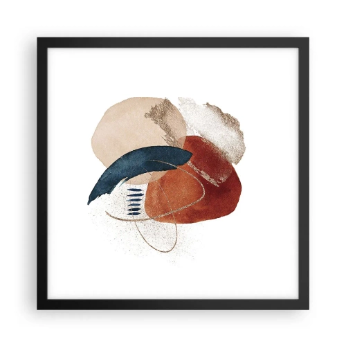 Poster in een zwarte lijst - Ovale compositie - 40x40 cm