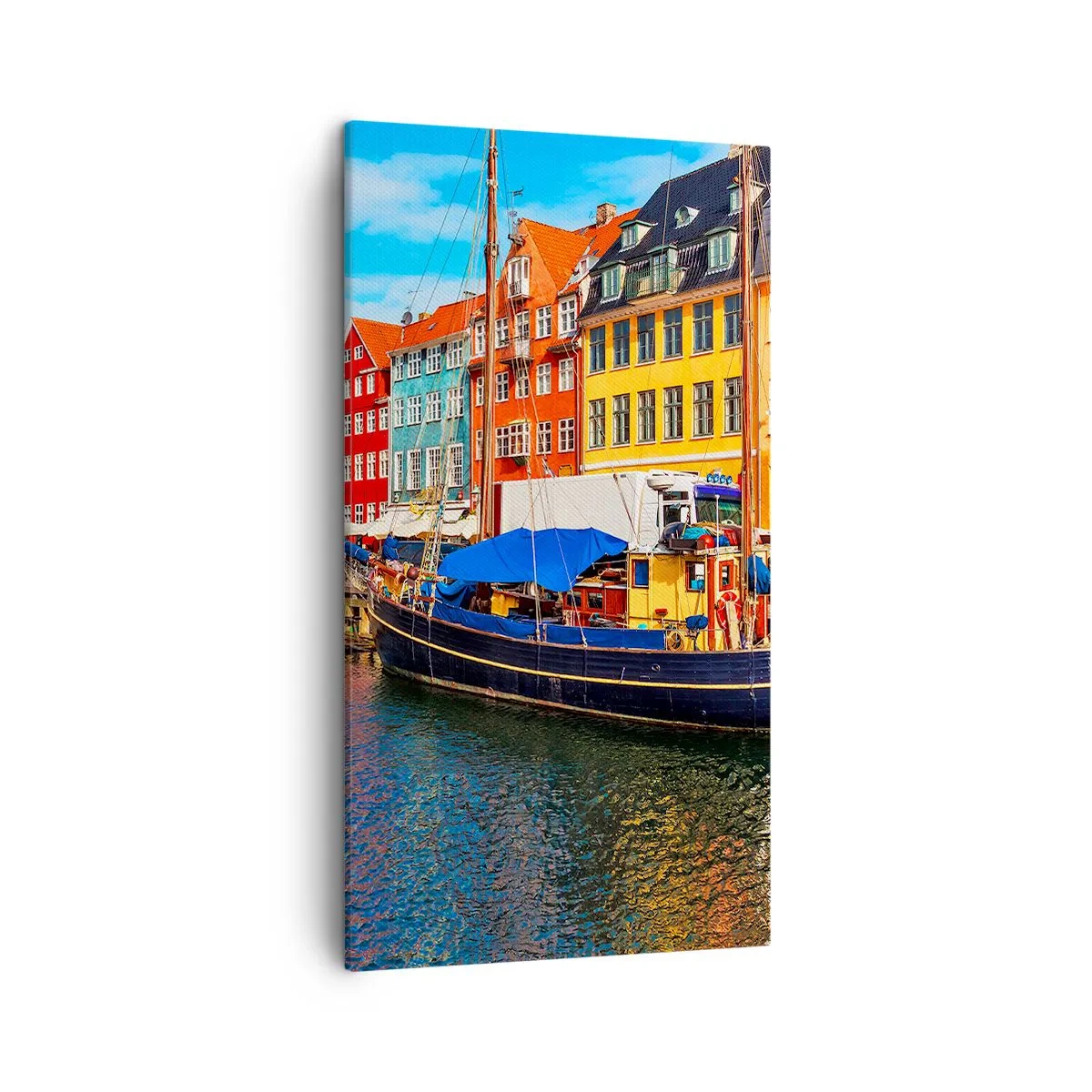 Schilderen op canvas - Vrolijke werf - 45x80 cm