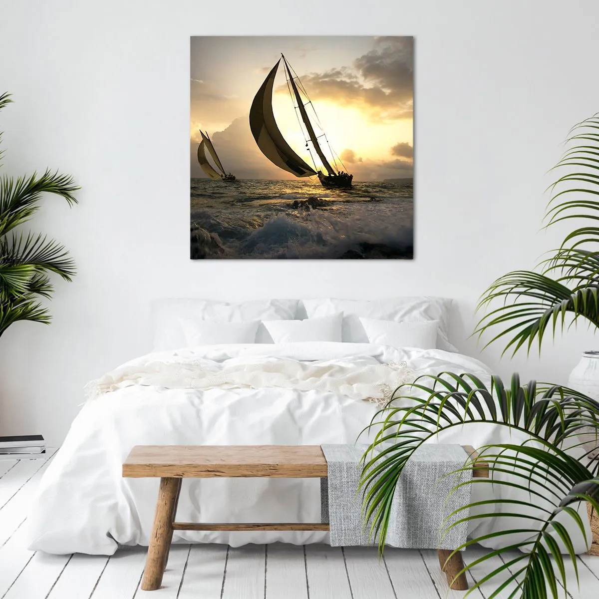 Schilderen op canvas - Met de wind en tegen de wind - 70x70 cm