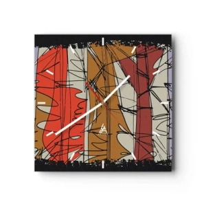 Wandklok - Klok - Spontane compositie - 40x40 cm