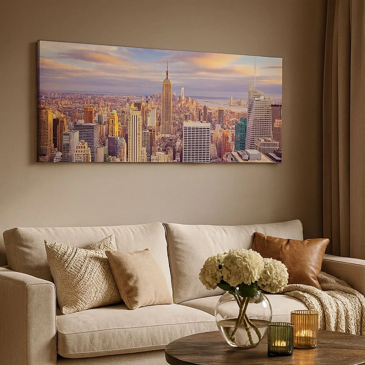 Schilderen op canvas - Reik alleen naar de wolken - 100x40 cm