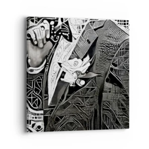 Schilderen op canvas - Alleen een ogenschijnlijk grijze man - 40x40 cm