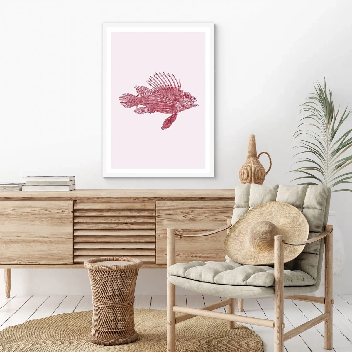 Poster in een witte lijst - Inwoner van exotische wateren - 50x70 cm