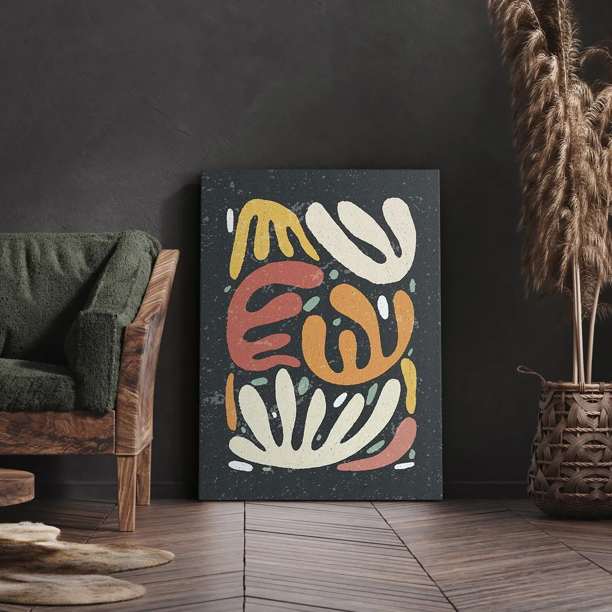 Schilderen op canvas - Compositie – ik sta op het punt je te pakken te krijgen - 50x70 cm