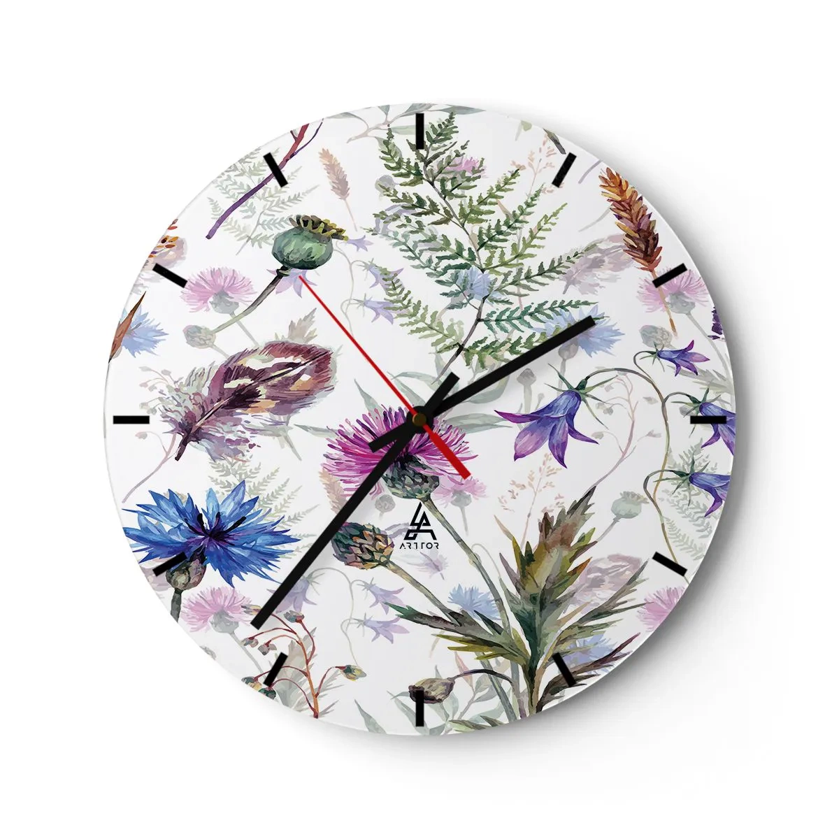 Wandklok - Klok - Pools herbarium - 40x40 cm