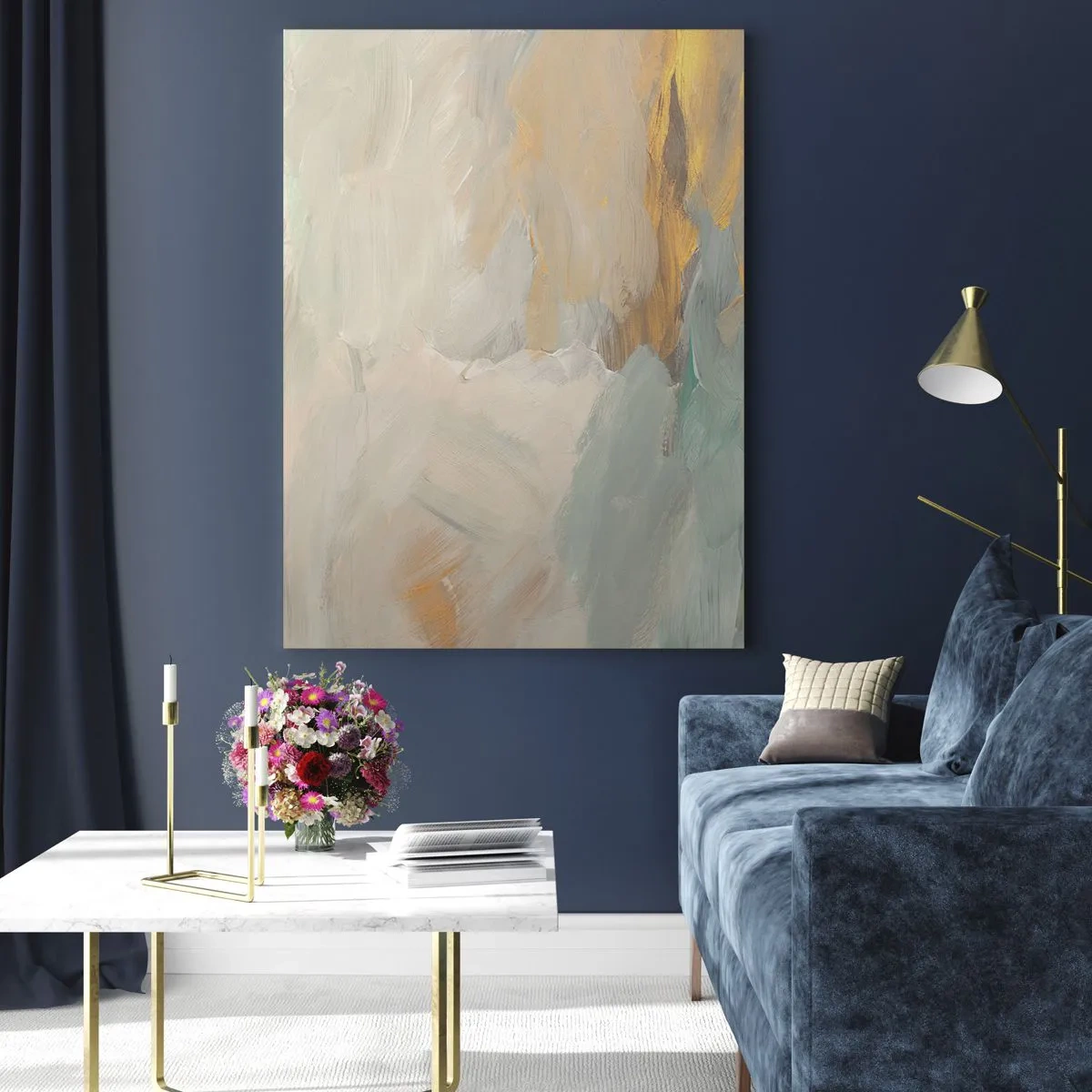 Schilderen op glas - Abstractie – het land van zachtheid - 50x70 cm
