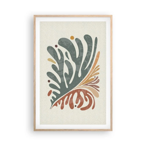 Een poster in een licht eiken lijst - Veelkleurig blad - 61x91 cm