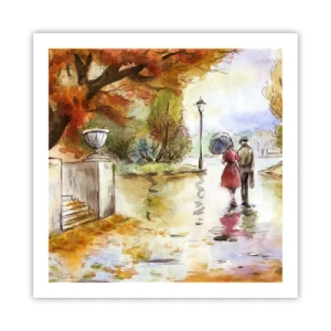 Poster - Romantische herfst in het park - 60x60 cm