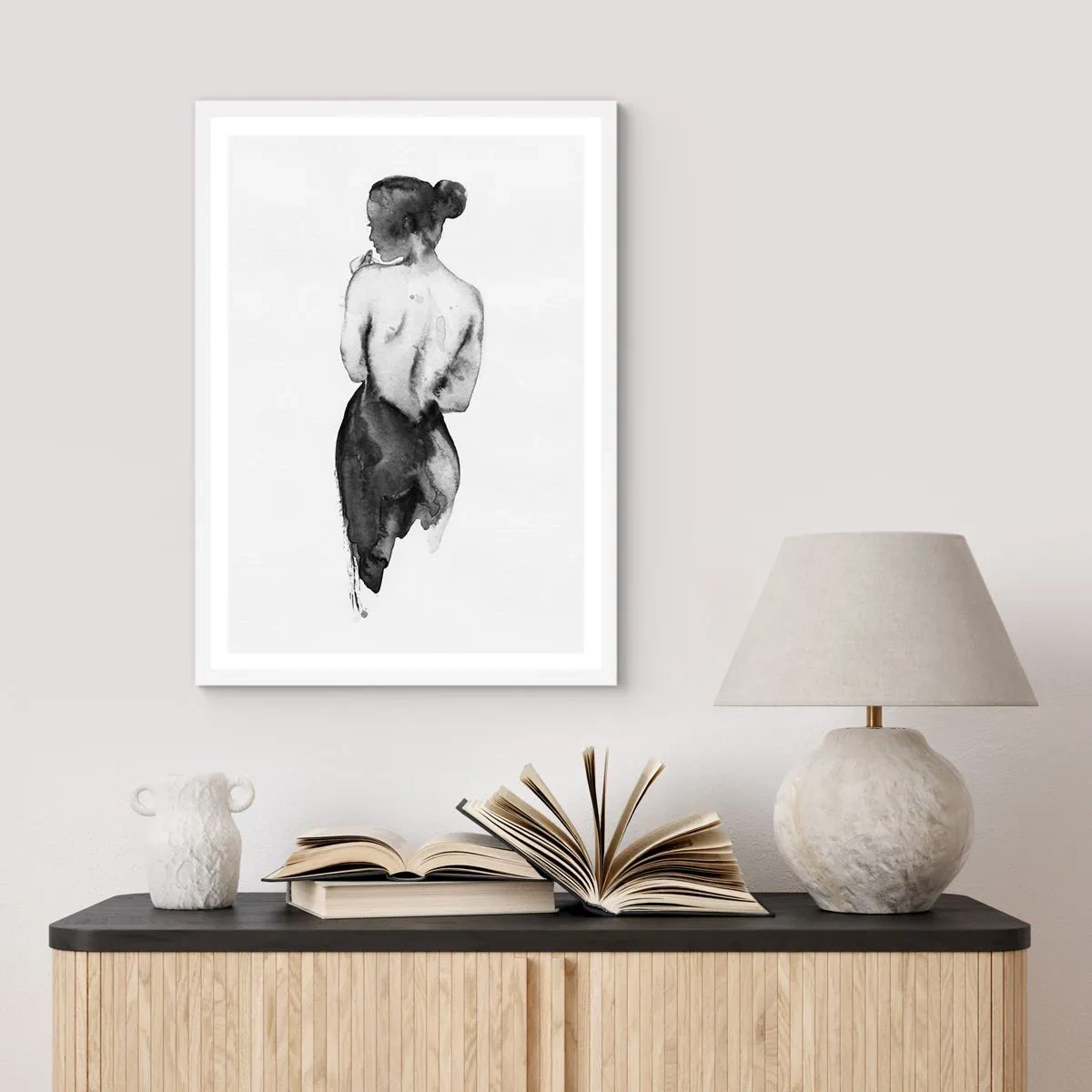 Poster in een witte lijst - Bij haar verdwijnt de wereld - 70x100 cm