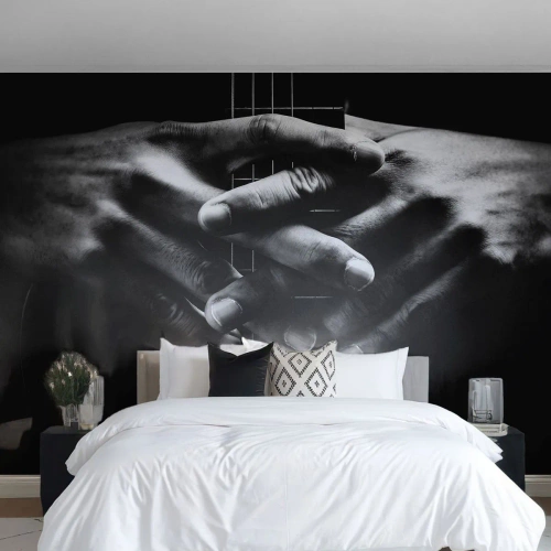 Fotobehang Standard Eco - Gebed van de kunstenaar - Gitarist, Musicus, Gitaar - 250x175 cm