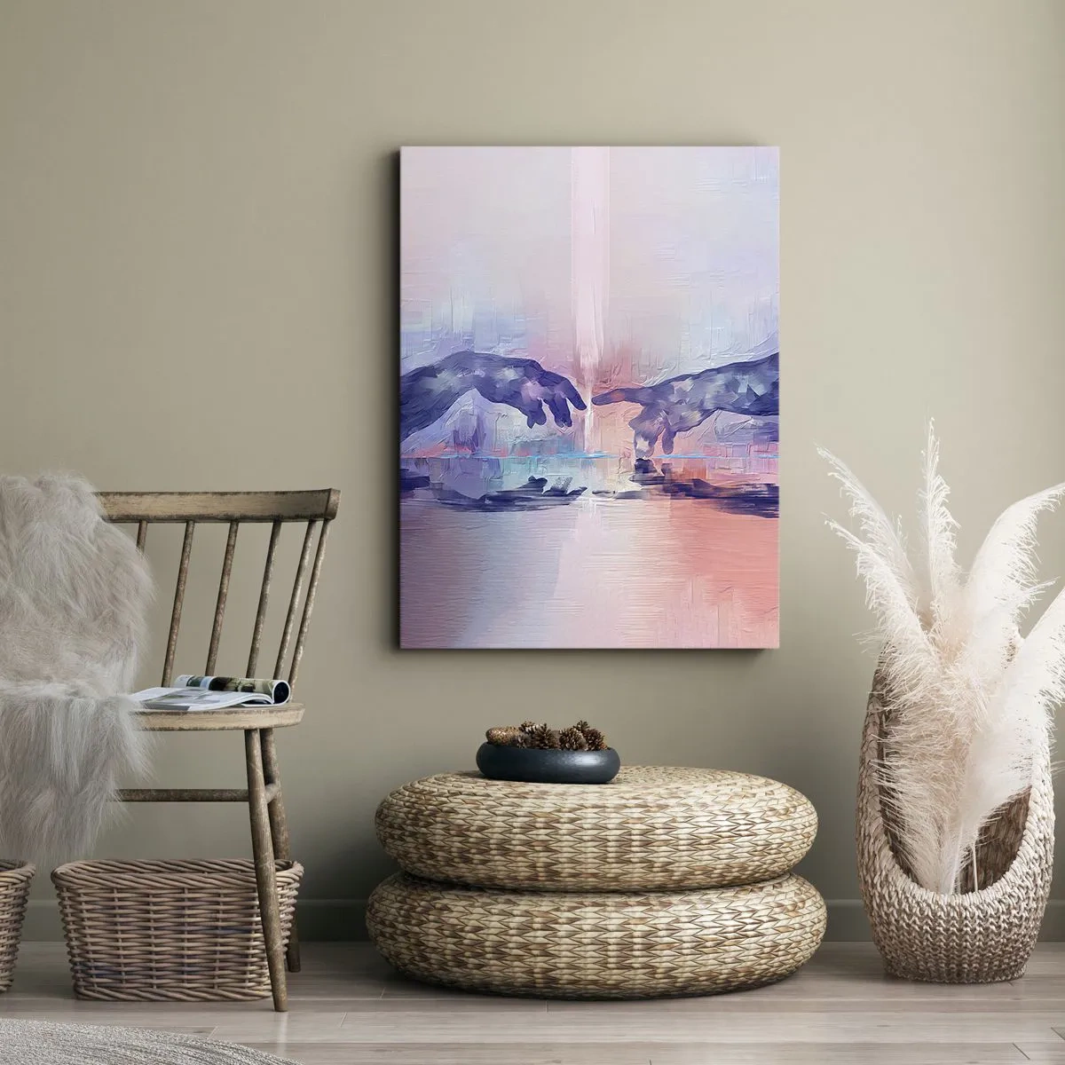 Schilderen op canvas - Goddelijke levensvonk - 65x120 cm