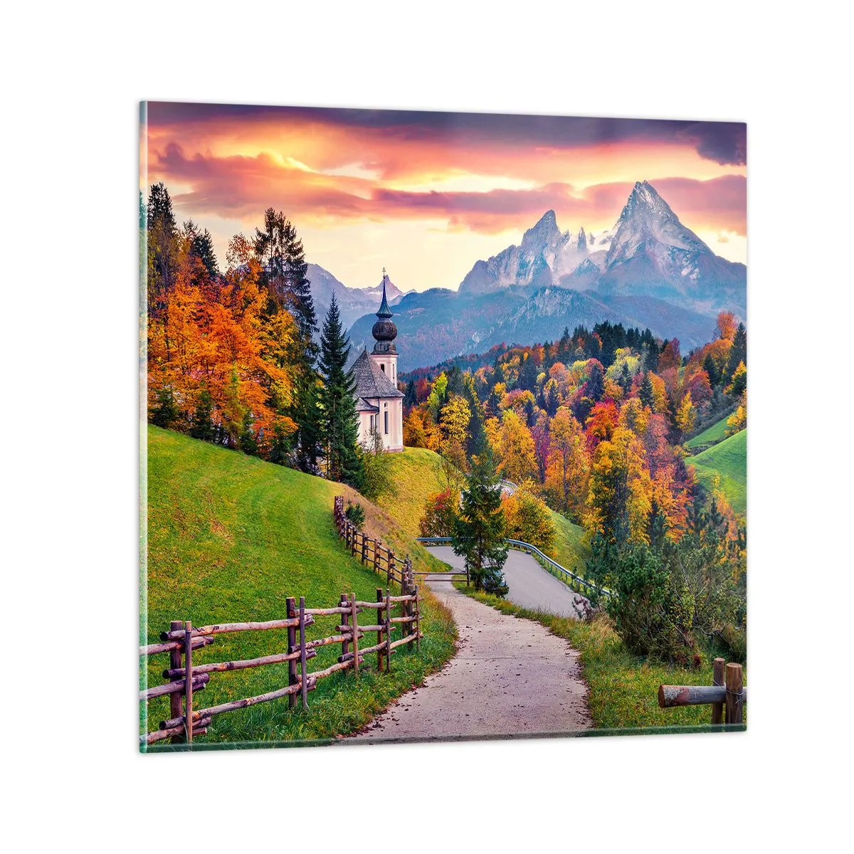 Schilderen op glas - Landschap zoals geschilderd - 40x40 cm