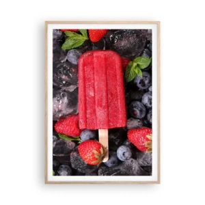 Een poster in een licht eiken lijst - De smaak van hete zomer - 70x100 cm