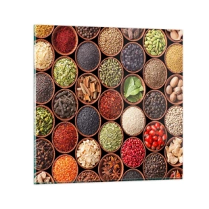 Schilderen op glas - Alle smaken van de wereld - 30x30 cm