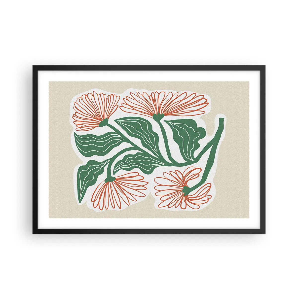 Poster in een zwarte lijst - Folk en modern - 70x50 cm