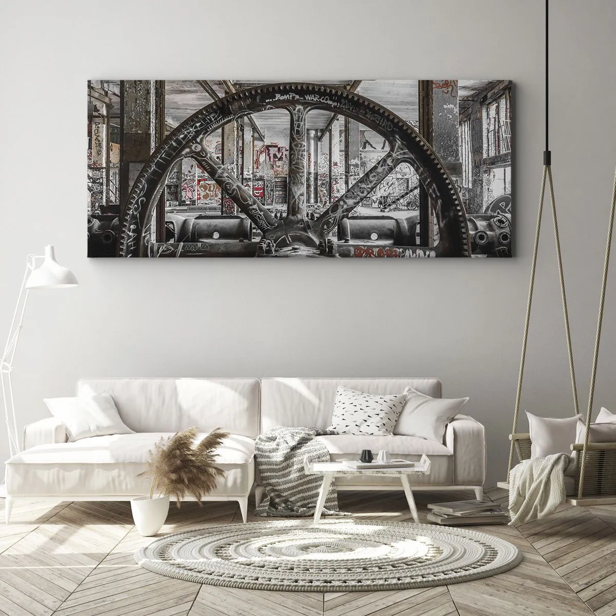 Schilderen op canvas - Het geheime leven van de fabriek - 100x40 cm