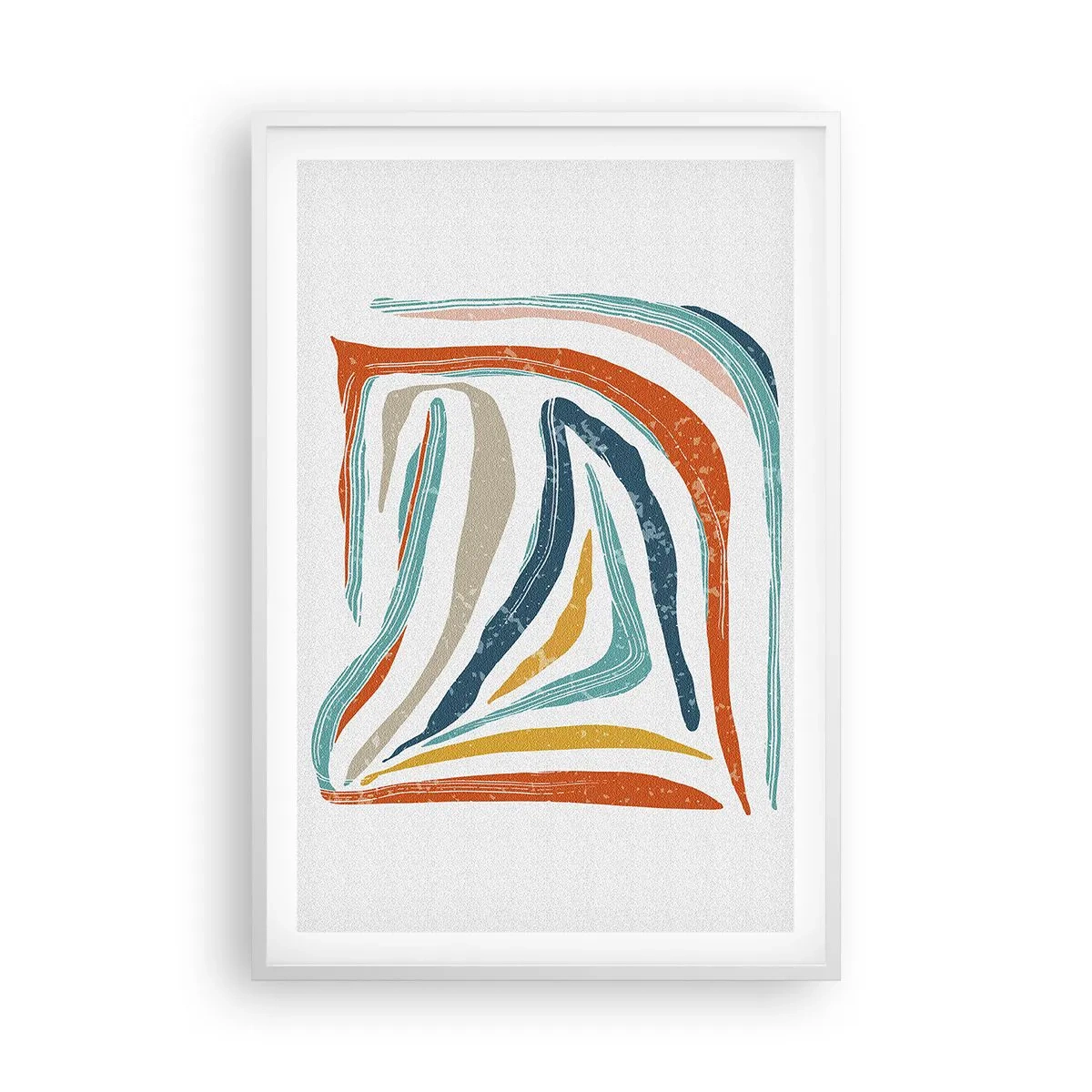 Poster in een witte lijst - Abstractie met een vriendelijke glimlach - 61x91 cm