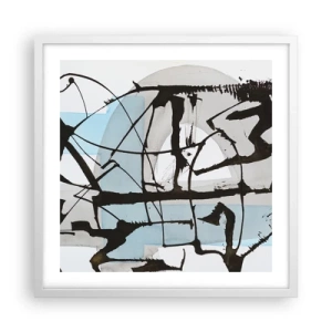 Poster in een witte lijst - Toch blauw - 50x50 cm