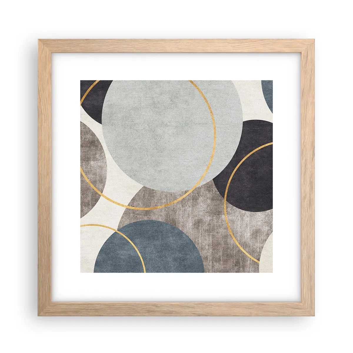 Een poster in een licht eiken lijst - Wiel voor wiel - 30x30 cm