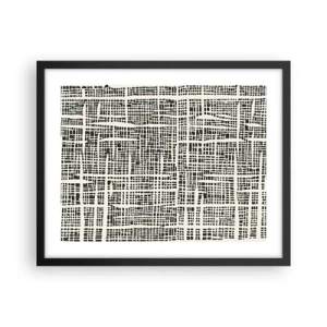 Poster in een zwarte lijst - Geweven compositie - 50x40 cm