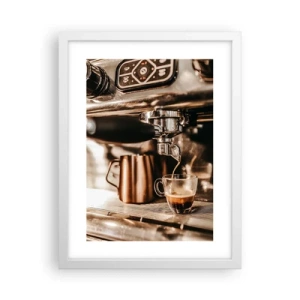Poster in een witte lijst - Koffie gloed - 30x40 cm