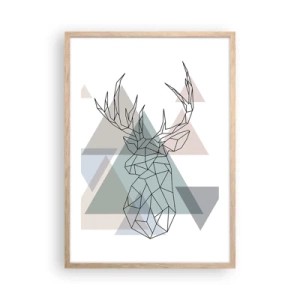Een poster in een licht eiken lijst - In een geometrisch bos - 50x70 cm