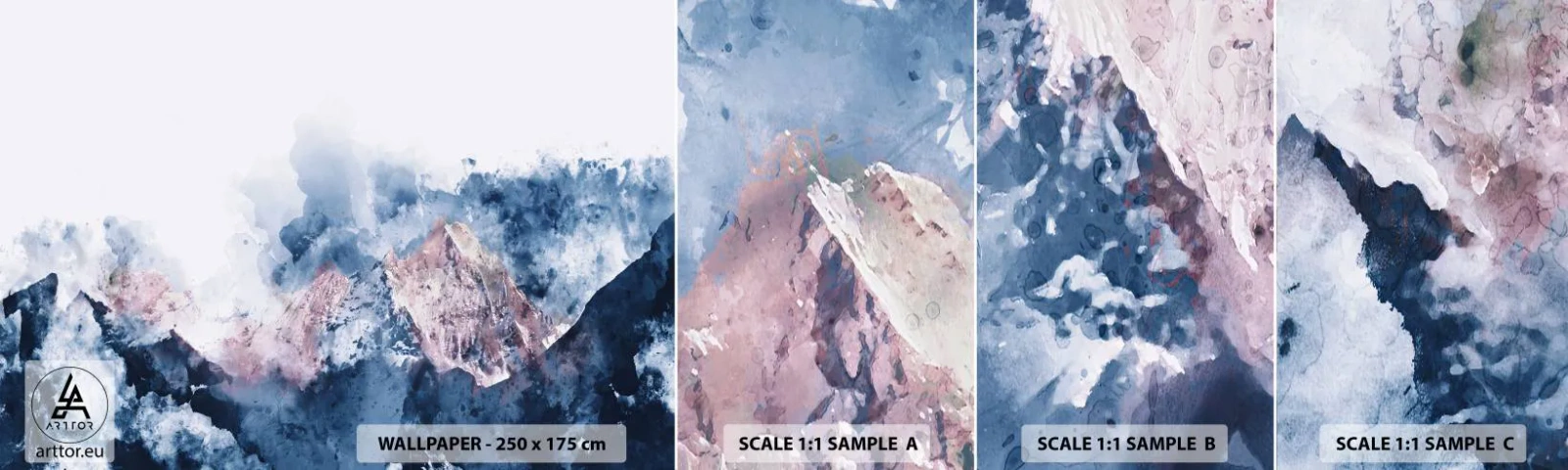 Fotobehang Monster Zelfklevend Deluxe Sticker - Dit zijn de toppers! - Abstractie, Deel, Bergen - 100x30 cm