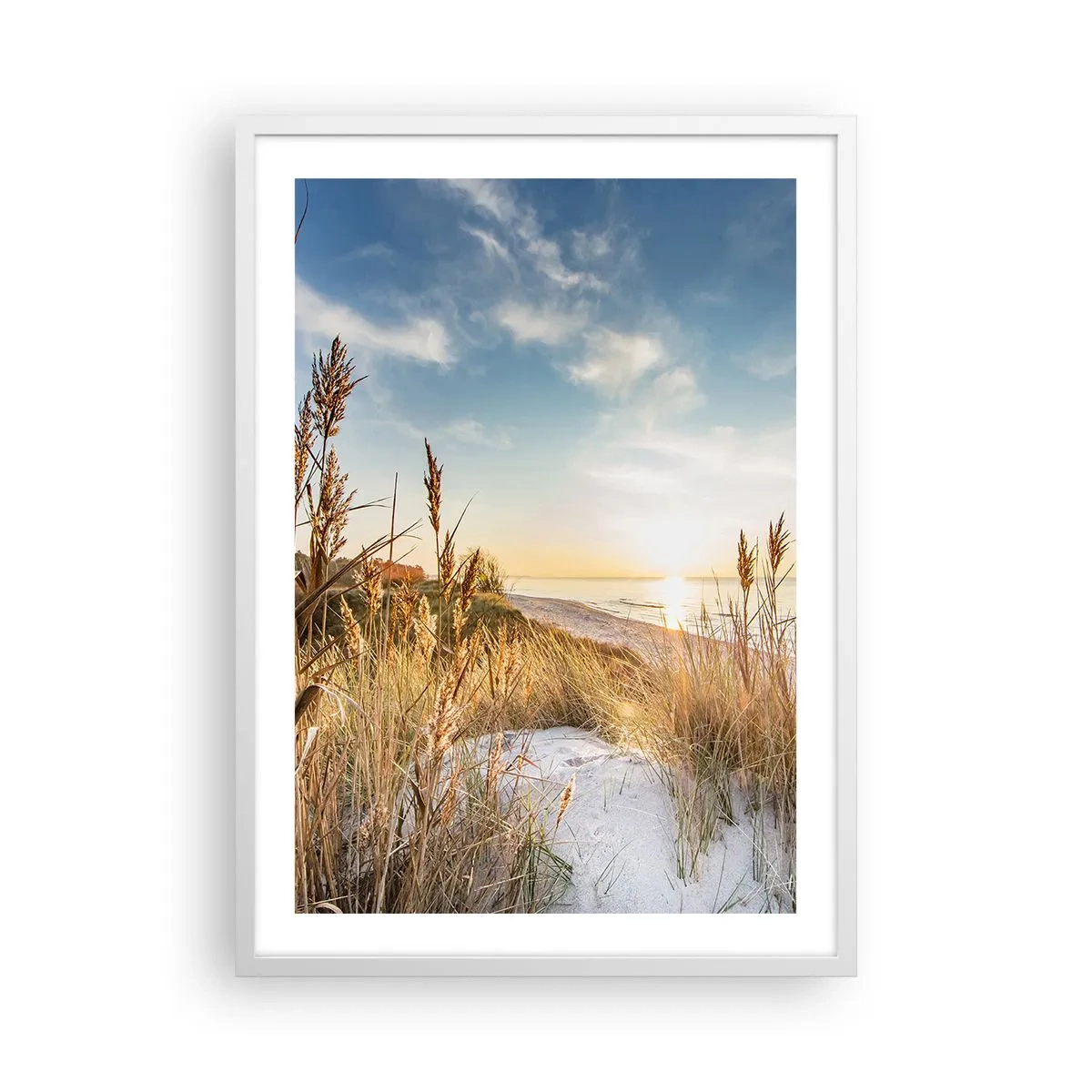 Poster in een witte lijst - Noord strand - 50x70 cm