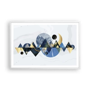 Poster in een witte lijst - Geometrisch landschap - 91x61 cm