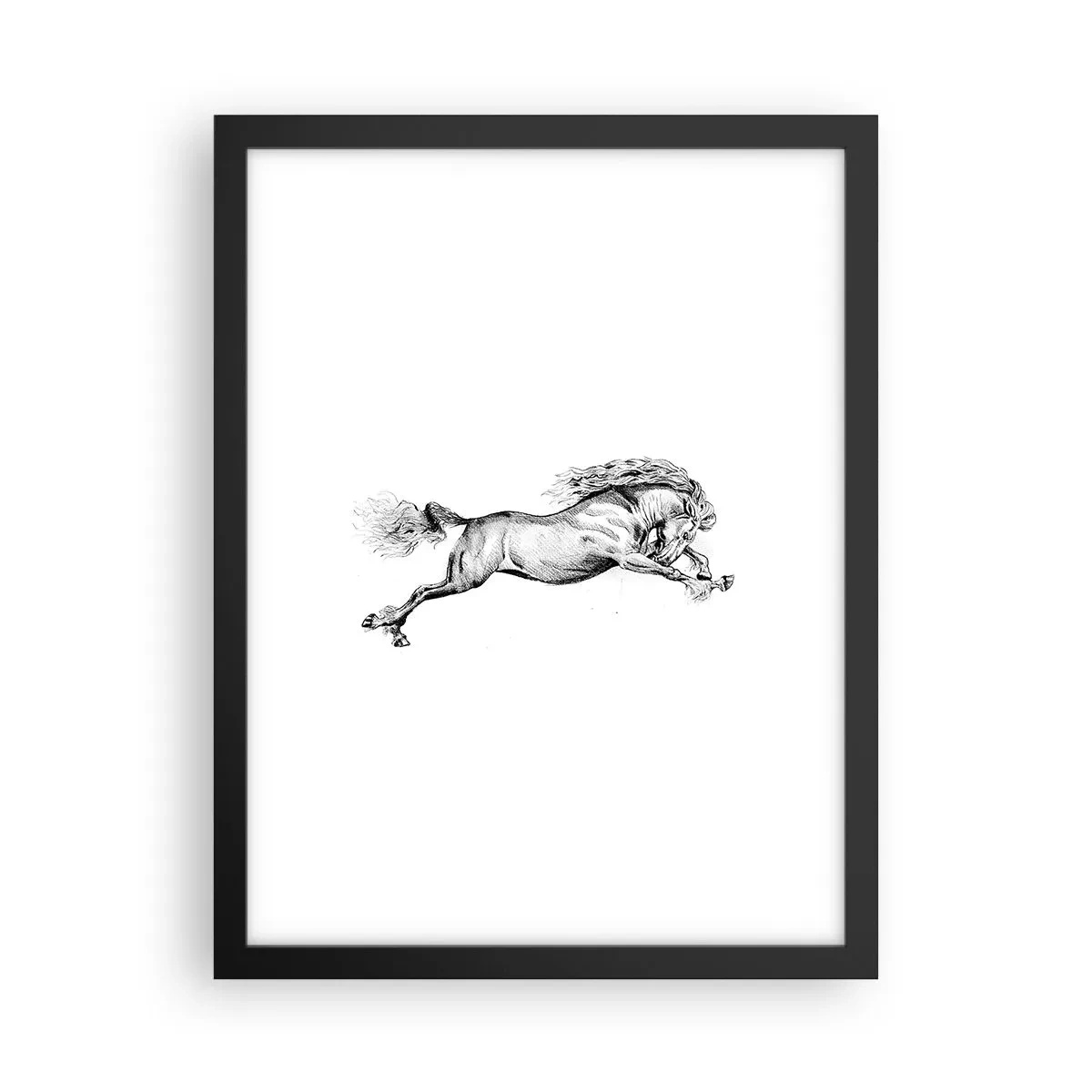 Poster in een zwarte lijst - Vastgehouden in galop - 30x40 cm