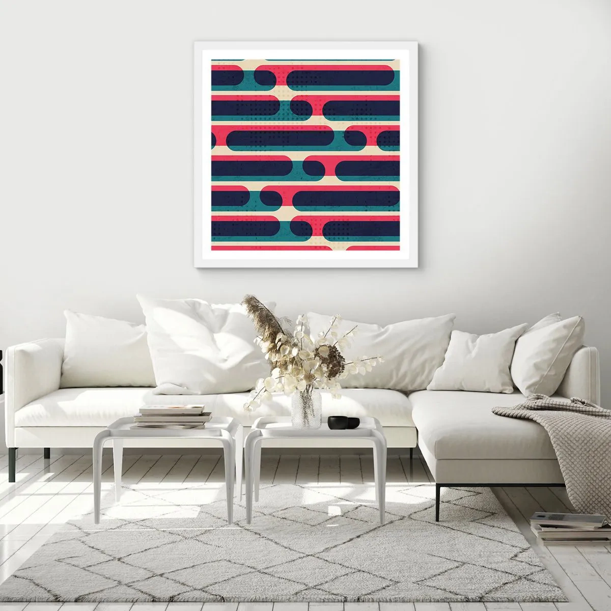 Poster in een witte lijst - In de diepte en vooruit - 60x60 cm