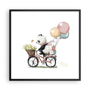 Poster in een zwarte lijst - Vrolijke dag - 60x60 cm