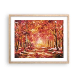 Een poster in een licht eiken lijst - Koperen bos - 50x40 cm