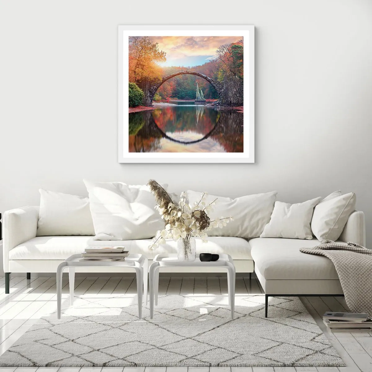 Poster in een witte lijst - Aan de andere kant van de spiegel - 40x40 cm