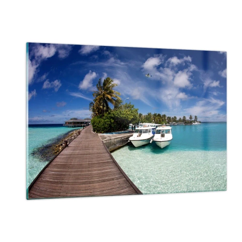 Schilderen op glas - Toch bestaat het paradijs - 120x80 cm