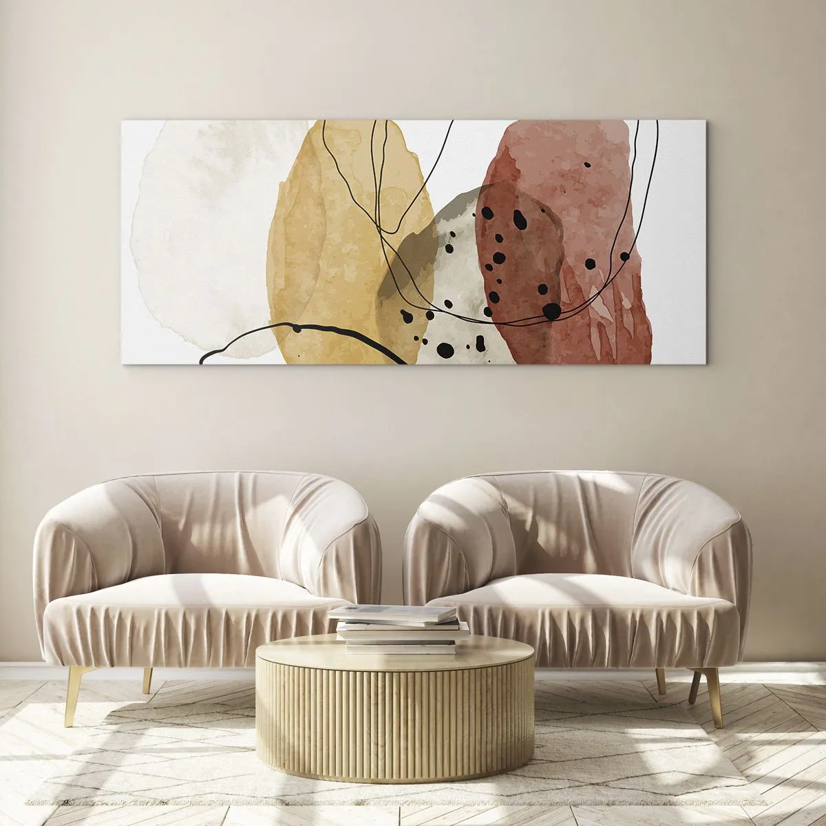 Schilderen op glas - Als lichte, transparante lucht - 120x50 cm