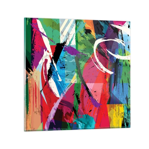 Schilderen op glas - Snel, levendig en opzwepend - 70x70 cm